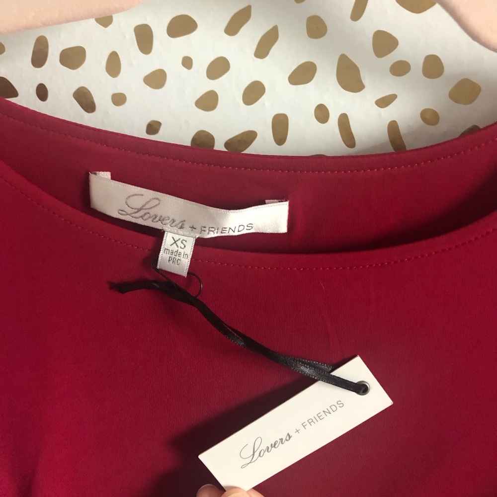 NWT Lovers + Friends Revolve Red Long Sleeve Dress - Picture 4 of 5